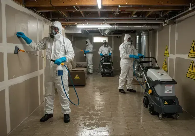 Basement Moisture Removal and Structural Drying process in Bladenboro, NC